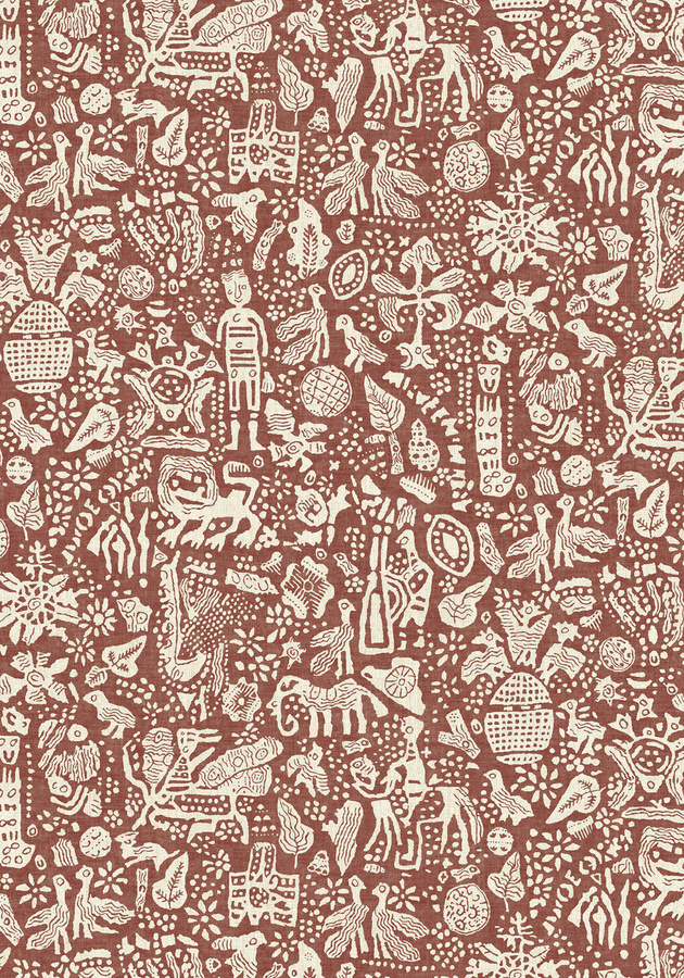Lewis & Wood Tapete Minna Maze in Braun mit botanischem und abstraktem Muster - Bild 1