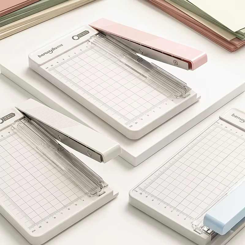 Weiße Papierschere aus Metall und ABS mit dicker Klinge für bis zu 6 Blatt Papier - Bild 2