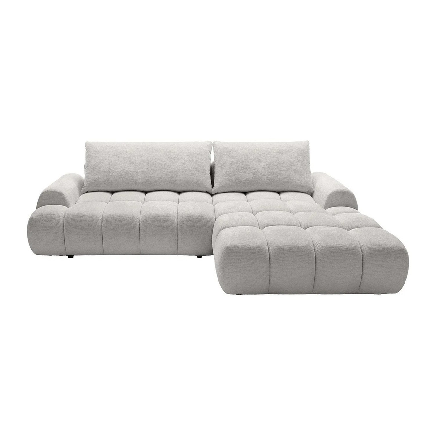 Vente-unique Schlafsofa Farneta in Hellgrau mit L-Form und Schlaffunktion, Breite: 280 cm - Bild 2
