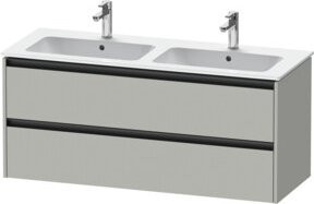 Duravit Waschtischunterschrank Ketho.2 in Betongrau, wandhängend mit 2 Schubladen, B/T/H: 128 x 55 x 55 cm - Bild 1