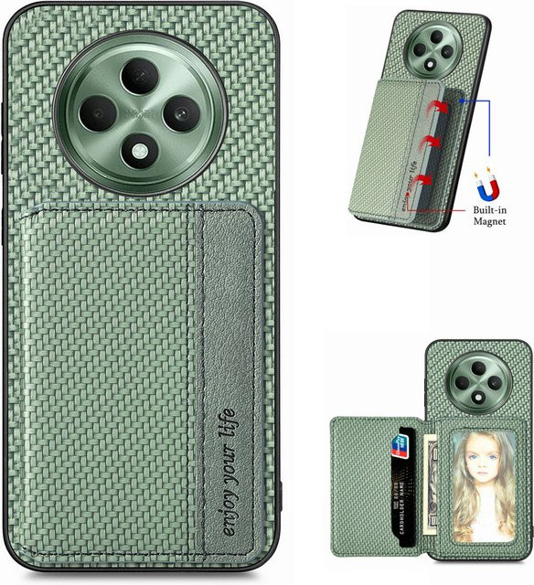 Lederhülle mit RFID-Schutz und 360 Grad Schutz für OPPO Reno 12 FS 13 14 15 16 5G in Blau und Grün - Bild 1