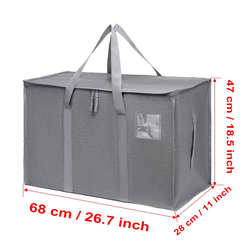 Faltbare Umzugstaschen und Aufbewahrungstaschen aus Textil in Grau, B/H/T: 68,0 x 47,0 x 0 cm - Bild 2