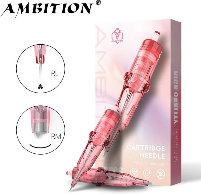 Ambition Permanent Make-Up Tattoo Nadeln, 10 Stück, Mix RL RM, Rosa - Bild 1