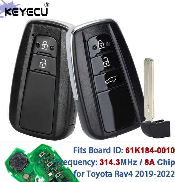 KEYECU Smart Remote Key Fob für Toyota RAV4 Avalon Highlander 2019-2023, Board ID: 0010 0020/0440, FCC ID: B2T2K2R, 433MHz, Schwarz - Bild 1