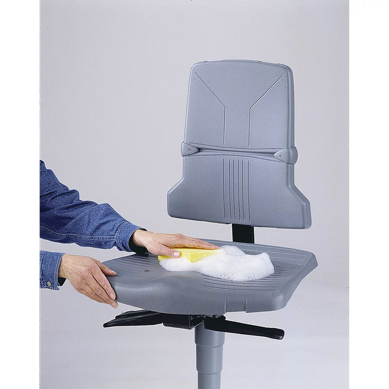 bimos Arbeitsdrehstuhl Sintec in Basaltgrau mit Sitz und Rückenlehne aus Kunststoff und Rollen - Bild 2