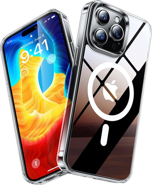 Torras Diamond MagSafe Schutzhülle für Apple iPhone 15 Pro Max, Transparent - Bild 1