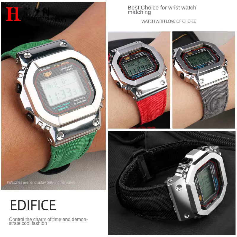 Casio Uhrenarmband, Edelstahl, Textil/NATO, Herren - Bild 3