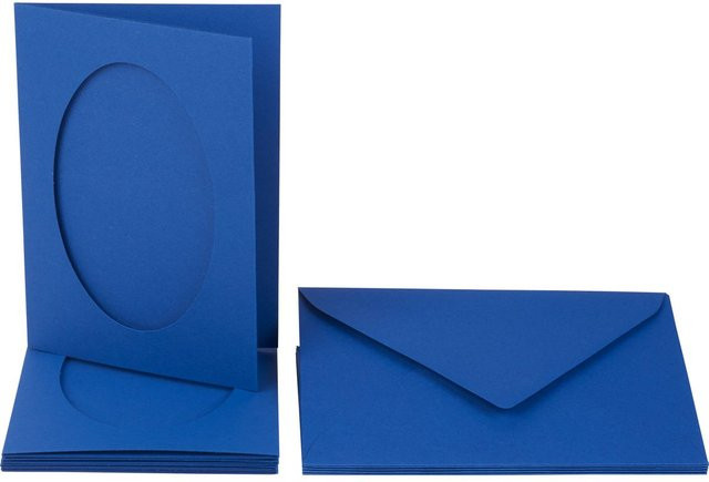 Folia Passepartoutkarten Oval in Blau, 10-teiliges Set - Bild 1