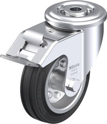 Blickle LER-VE 100R-FI Lenkrolle mit Feststeller, Rad-Durchmesser: 100 mm, Tragfähigkeit: 70 kg, Farbe: Silber - Bild 1