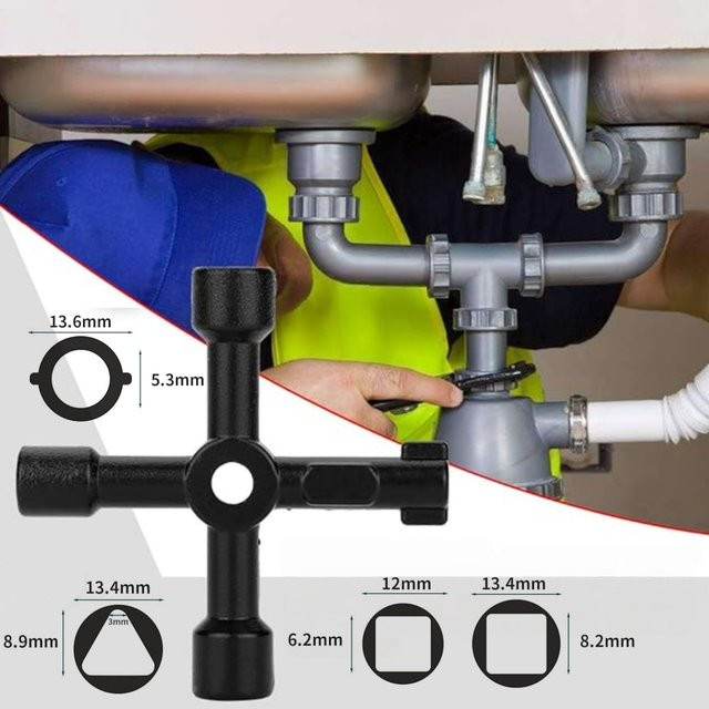 JIGHOLE Multifunktionaler 4-Wege-Universal-Dreiecksschlüssel für Gas- und Stromzähler sowie Heizkörperentlüftung - Bild 1