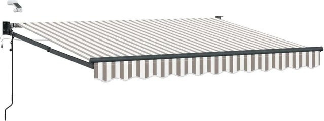 vidaXL Elektrische Ausziehbare Markise mit Motor aus Aluminium und Polyester in Hellgrau und Weiß - Bild 1