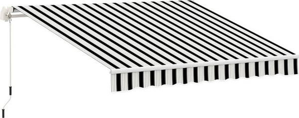 Outsunny Balkonmarkise aus Aluminium und Polyester in Blau mit Handkurbel, UV-beständig, B/H/T: 3,95 x 3,50 x 2,45 m