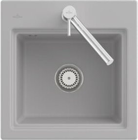 Villeroy & Boch Spüle Subway Style 50 S in Grau mit Ablaufrinne und Exzentern, Chrom C-plus, Breite: 50 cm - Bild 1