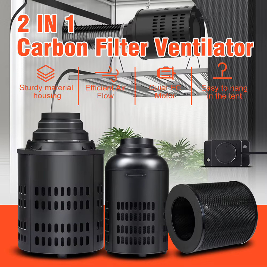 Hunta 2-in-1-Lüfter mit Kohlefilter und 5-lagiger Filterung in Schwarz - Bild 2