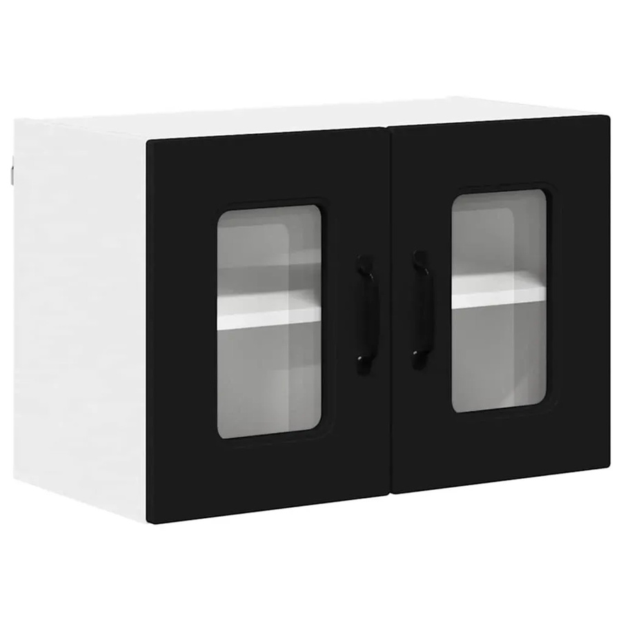vidaXL Küchenwandschrank in Schwarz mit Tür, minimalistisches Design aus Holzwerkstoff, B/T/H: 60 x 31 x 40 cm - Bild 2