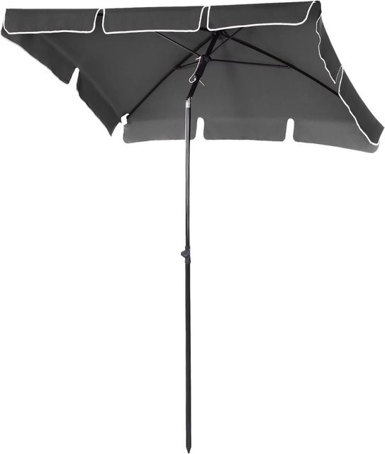 Outsunny Sonnenschirm aus Aluminium und Polyester in Grau, B/T/H: 130 x 198 x 245 cm - Bild 1