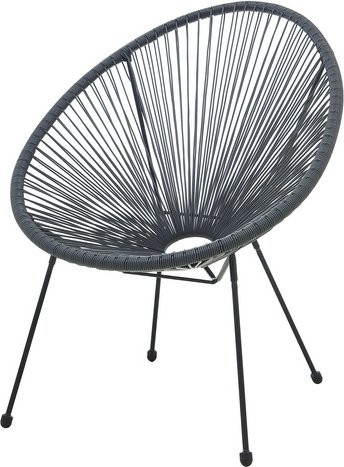 Möbilia Gartensessel aus Kunststoff und Metall in Grau, Breite: 73 cm, Höhe: 88 cm - Bild 1