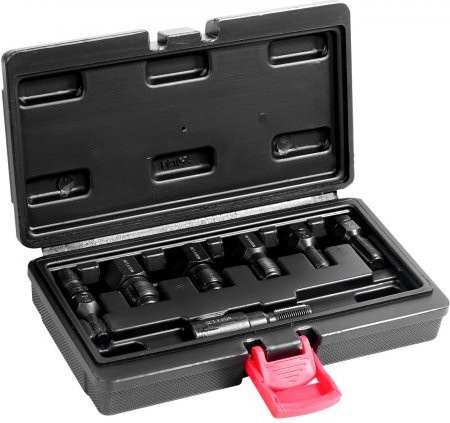 VEVOR 7-teiliges Gewindefräser-Set aus wärmebehandeltem Karbonstahl in Schwarz für metrische Gewindereparaturen M10 M12 M14 M18 M20 M22 - Bild 1