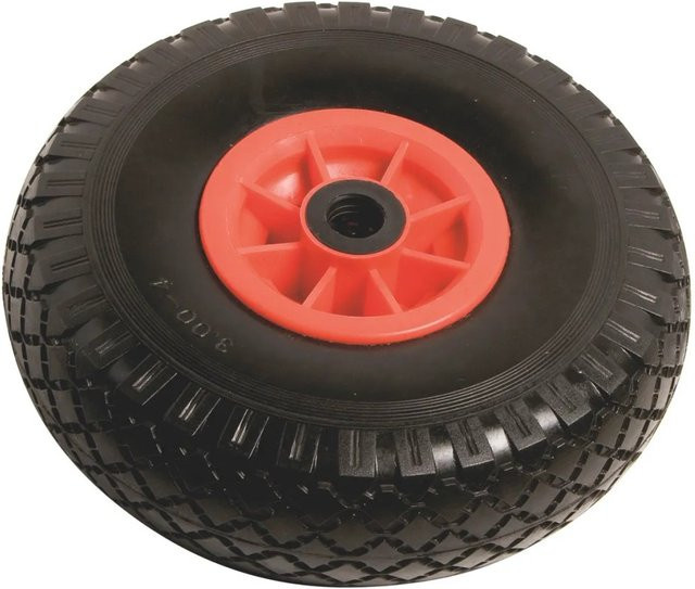 OBI Pannensichere Reifen mit Kunststofffelge und Rillenprofil in Rot-Schwarz, Durchmesser: 260 mm, Tragkraft: 100 kg - Bild 1