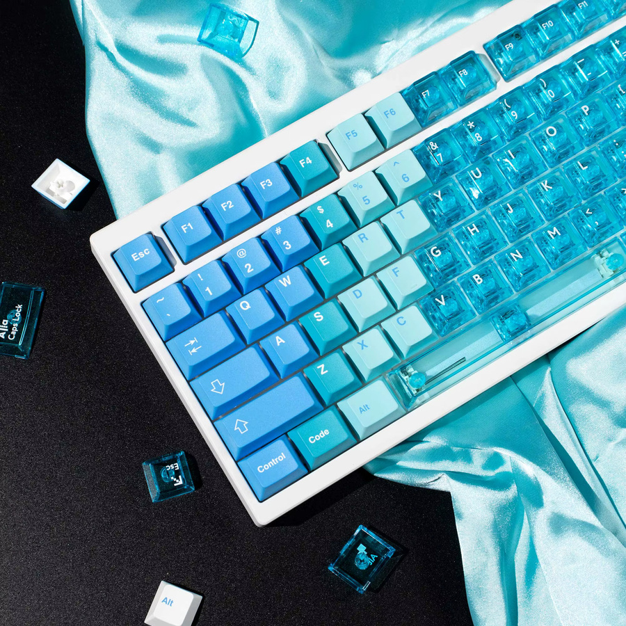 Venit Keys Snow Mountain Blue Keycaps Transparente Cherry Profile PBT PC Keycaps für mechanische Tastaturen - Bild 2