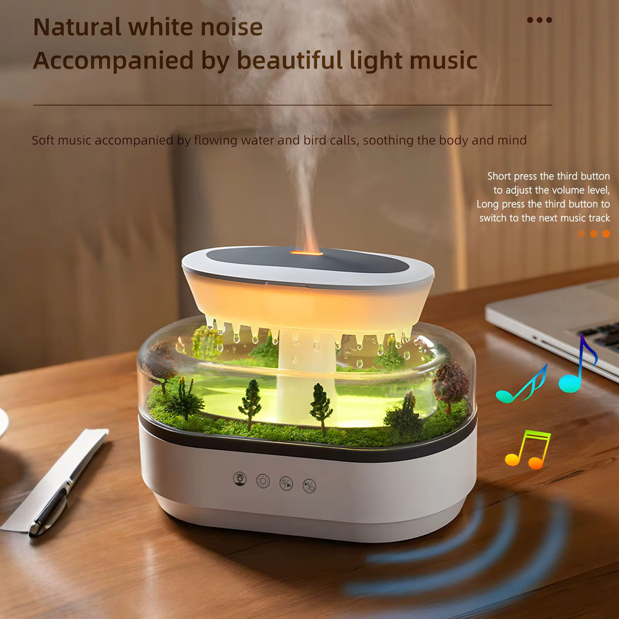 PDQ Aroma-Diffusor Wolke in Weiß mit 7 Lichtfarben und 250 ml Fassungsvermögen - Bild 2