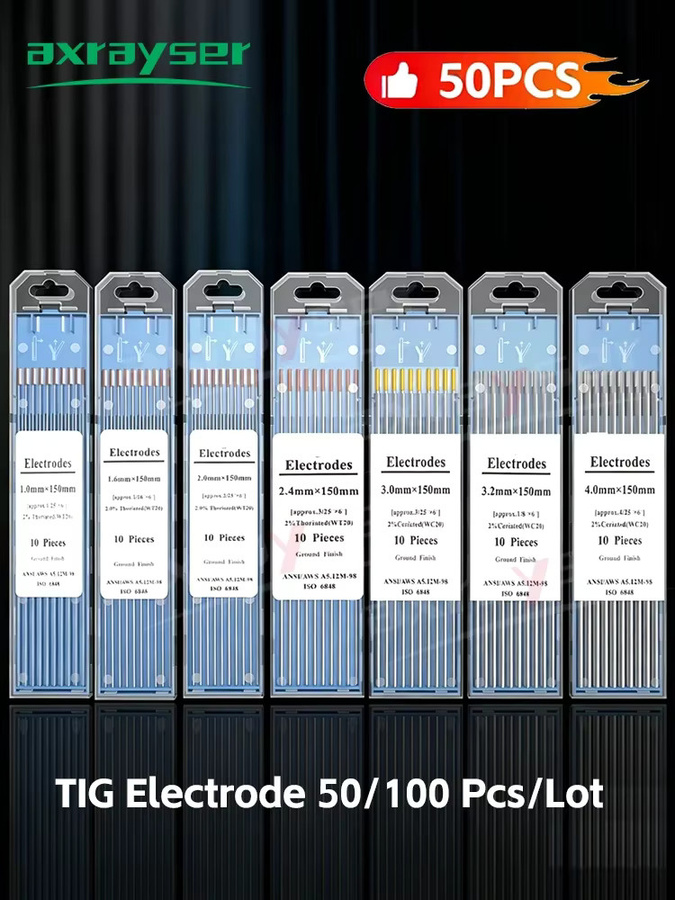 10er Set Axrayser TIG-Elektrodennadeln WT20 WL15 WL20 WC20 für TIG-Schweißgeräte und TIG-Schweißbrenner in 1,6mm und 2,4mm - Bild 2