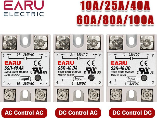 EARU Einphasiges Halbleiterrelais SSR für PID Temperaturregelung in den Ausführungen SSR-25DA, SSR-40DA, SSR-40AA, SSR-40DD sowie 10A bis 100A - Bild 1