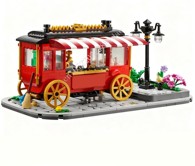 Popcorn Wagon MOC Streetview, Architektur, 594 Teile - Bild 1