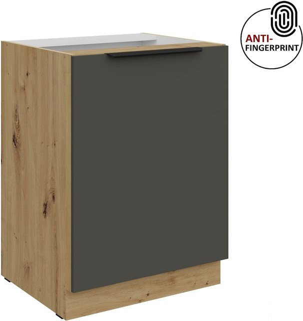 Küchenunterschrank ARIA in Graphite Grau matt mit Anti-Fingerprint-Beschichtung, Breite: 60 cm - Bild 1