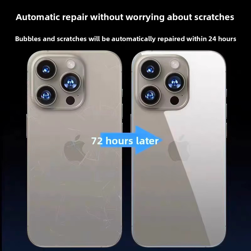 Vyimc 2in1 Hydrogel Schutzfolien Set für iPhone mit Seitenrahmen und Rückseite in Transparent und Schwarz - Bild 4