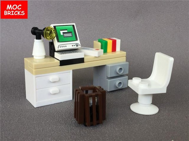 Yiran toy Kit MOC Steine Kaffeeschrank Mikroskop Toilette Klimaanlage Schreibtisch, Lernorientierte Bausteine Spielzeug, ab 6 Jahren - Bild 1