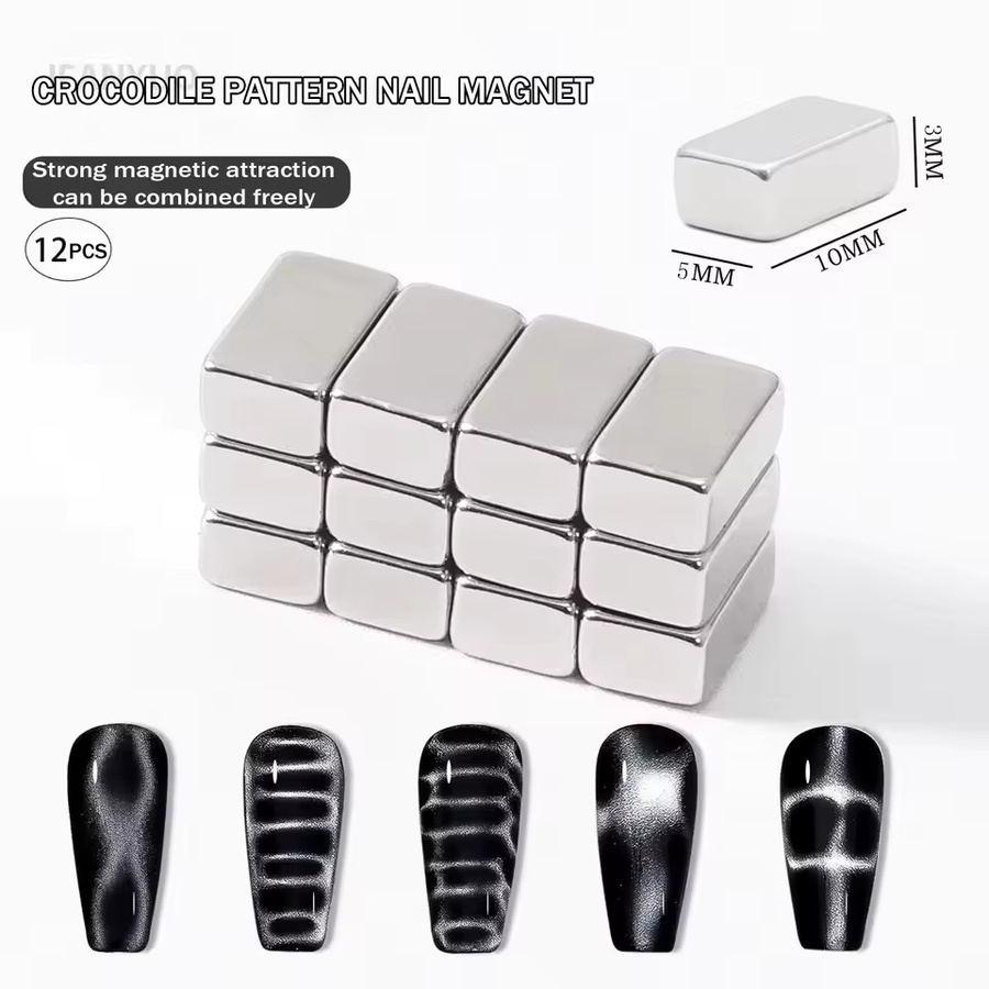 LULAA Nagel Magnet Set, Beige, 12 Stück - Bild 2