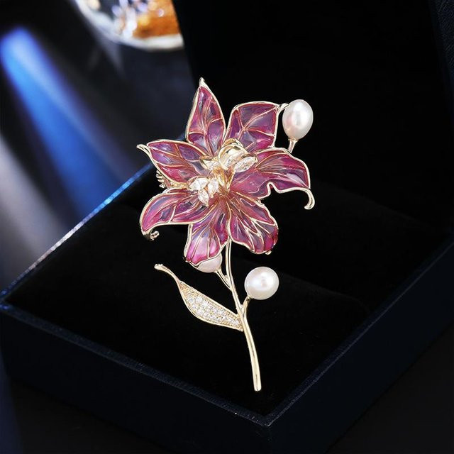 YIRAN Brosche Orchideen, blue, Damen - Bild 1