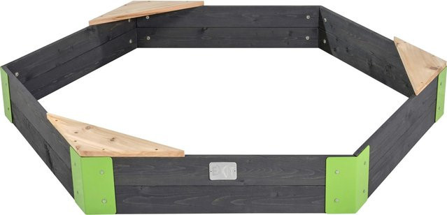 EXIT Aksent Sechseckiger Sandkasten aus Zedernholz in Grau, B/L: 160 x 140 cm - Bild 1