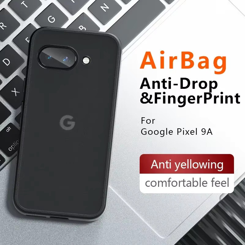 Matte Acryl-Schutzhülle für Google Pixel 9A und Pixel 9 Pro XL, stoßfeste transparente Hardcase-Abdeckung aus PC, Farbe: Transparent/Schwarz - Bild 2