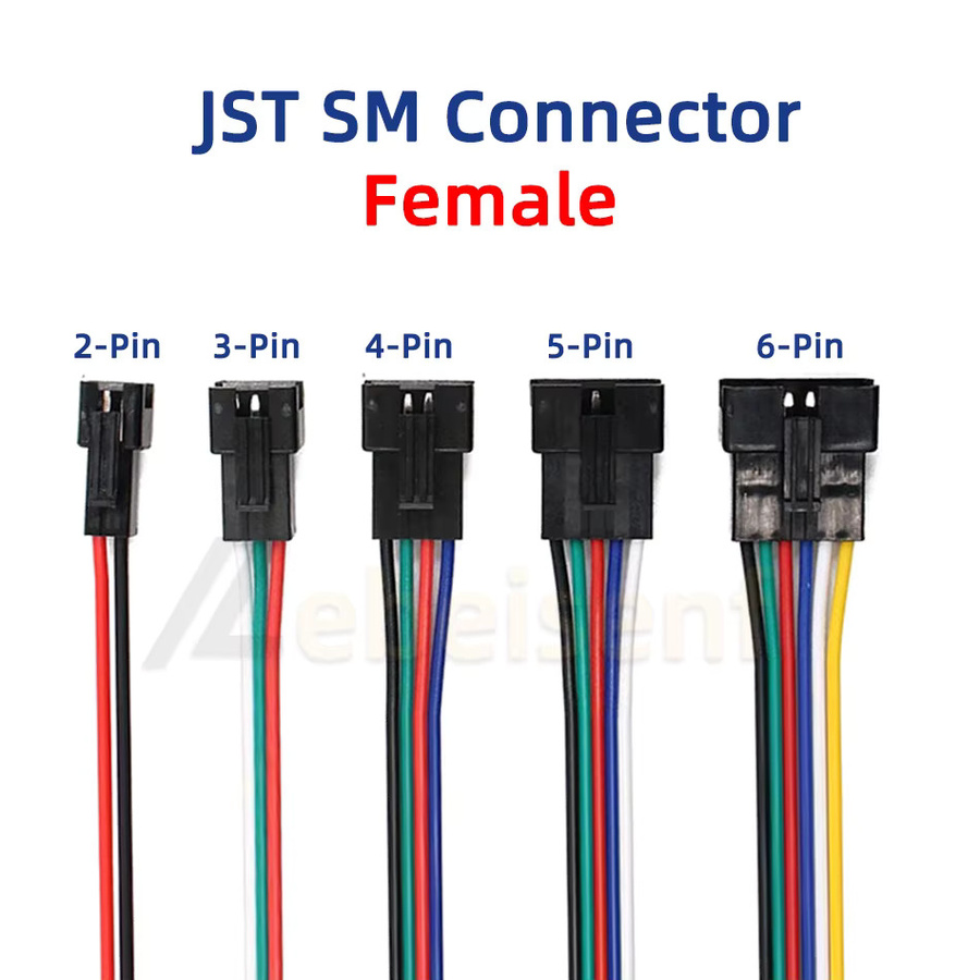 JST SM LED Streifen Adapter Stecker mit 15 cm 22AWG Draht, Schwarz, von lebeisenf - Bild 3