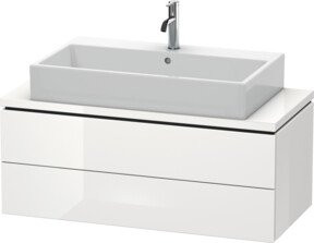 Duravit Waschtischunterschrank Compact L-Cube in Weiß Hochglanz mit 2 Schubladen, B: 102 cm, T: 47,7 cm, H: 40 cm - Bild 1