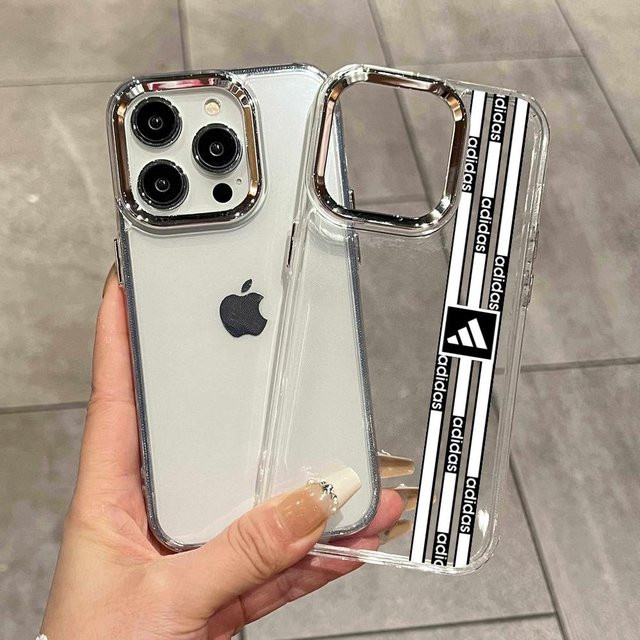 adidas Handyhülle mit Sportlogo für iPhone 17 Air 16 15 14 Plus 13 12 11 Pro Max 16e, stoßfest und transparent - Bild 1