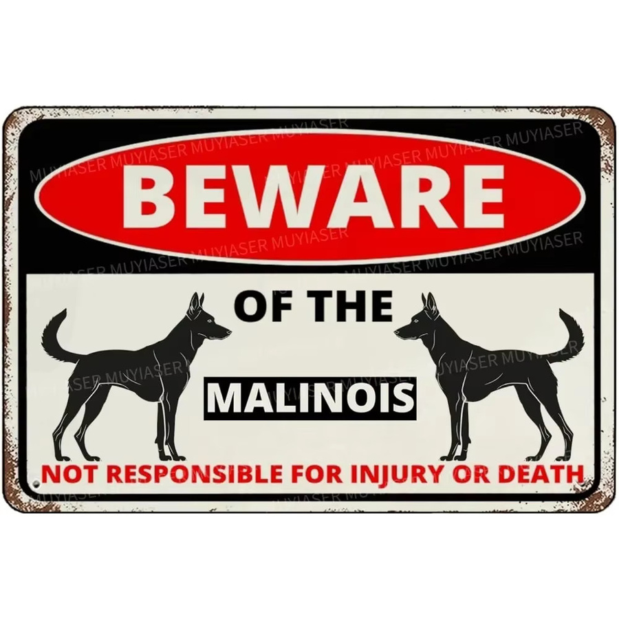 YardGuard Malinois Hundewarnschild aus Metall für den Außenbereich, Rechteckig, Breite: 20,0 cm, Höhe: 20,0 cm - Bild 3