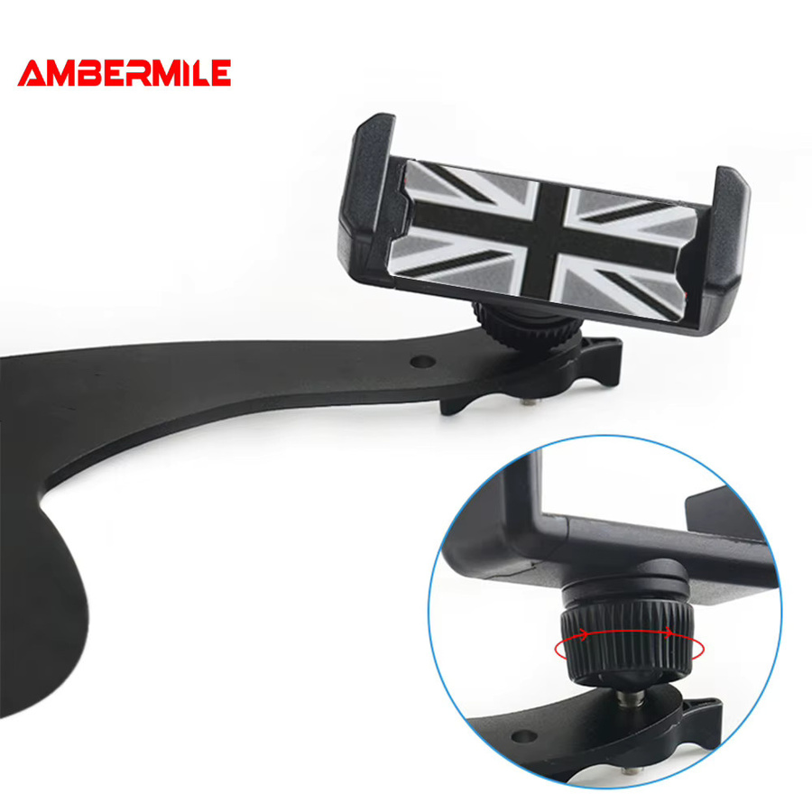 AMBERMILE Handyhalterung im Union Jack Design für Mini Cooper Clubman F55 F56 F54 F60, Grau - Bild 3