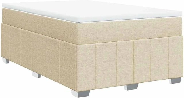 vidaXL Boxspringbett mit Matratze Hybrid-Design aus Kiefernholz und Stoff in Creme, B/T/H: 120 x 200 x 46 cm - Bild 1
