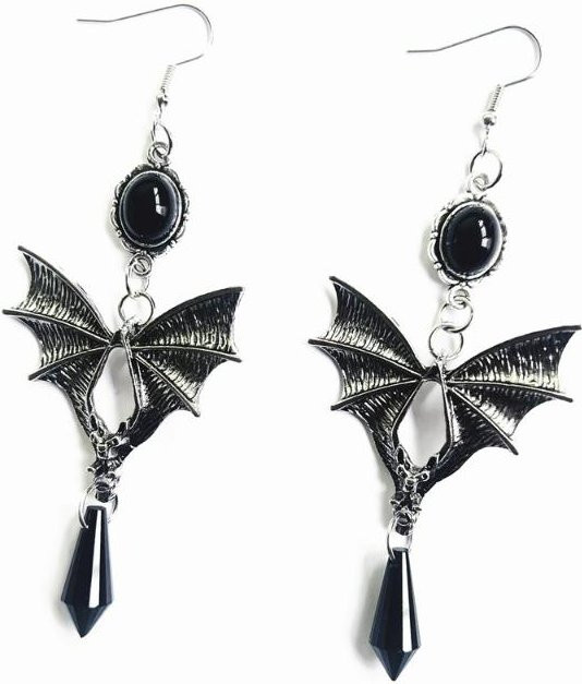 Fashion Maker 2 Ohrringe, Fledermaus, Metall, Schwarz, Unisex - Bild 1