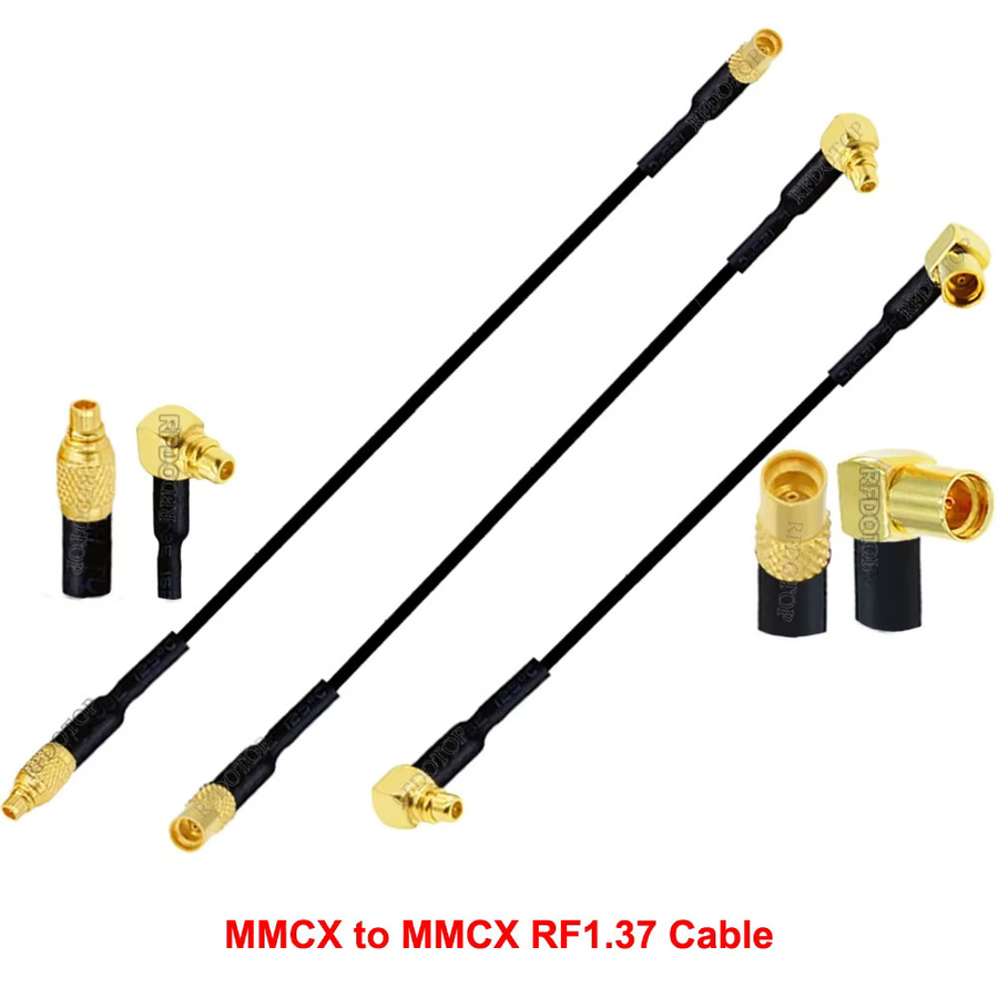 RFDOTOP MMCX auf MMCX RF1.37 Koaxialkabel 50 Ohm Jumper Pigtail Verlängerungskabel in Schwarz - Bild 1