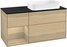 V&B Waschtischunterschrank Finion mit Wandbeleuchtung in Oak Veneer, B/T: 120 x 60 cm - Bild 1