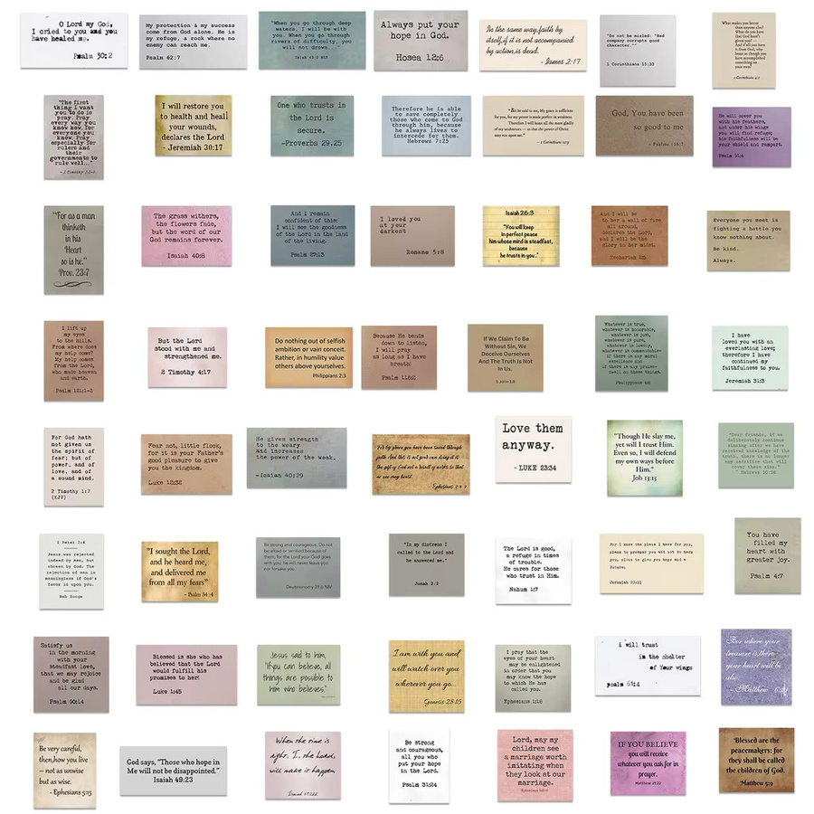 50 Stück Vintage Bibel Graffiti-Aufkleber wasserfest in Multicolour von Story Store - Bild 3