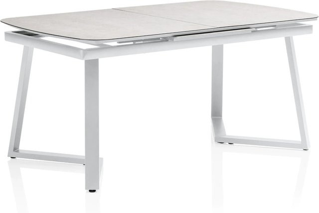 Kettler Gartentisch Ausziehtisch aus Aluminium mit Keramik-Glas in Silber, B/T: 200 x 95 cm bis 260 x 95 cm - Bild 1