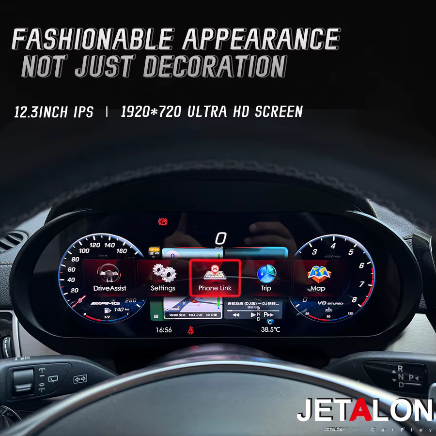 NAVIRIDER LCD Dashboard Tacho Instrument Panel Cluster mit GPS Navigation und virtuellem Cockpit für Mercedes Benz ML GL GLE GLS W166 X166 2012-2019 in Schwarz - Bild 3
