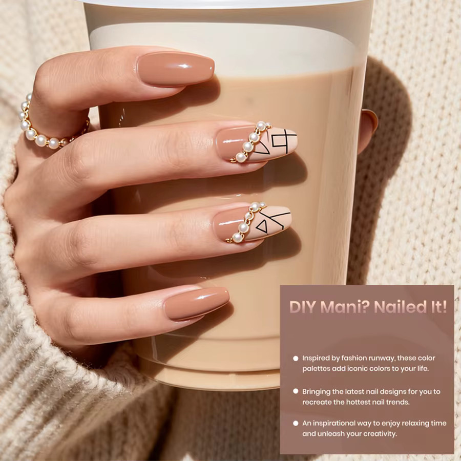 QAZIXU Gel-Nagellack-Set, Milk Tea, Glänzend, 6-teilig - Bild 2