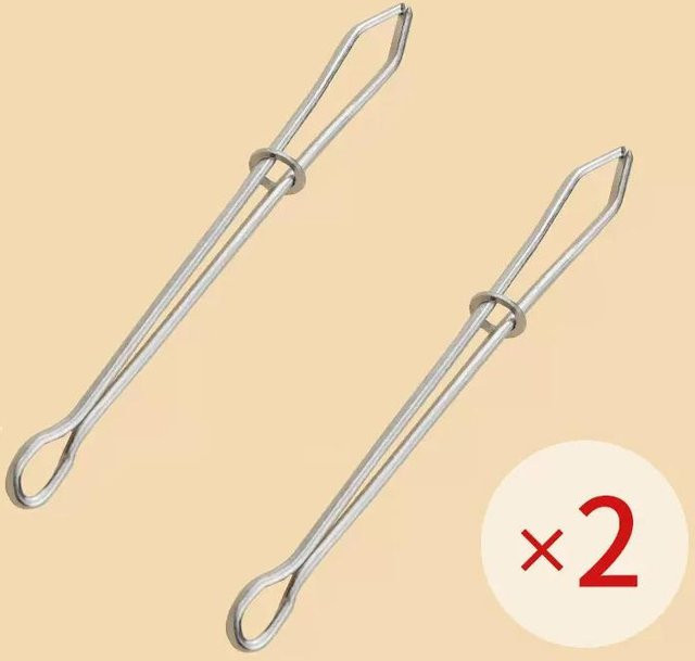 2 Stück Edelstahl Kleidungsclips für Näharbeiten und DIY-Projekte in Weiß und Silber - Bild 1