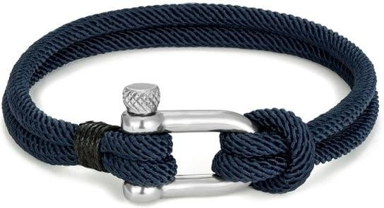 Survival-Armband Edelstahl, Schwarz, Unisex, 19cm - Bild 1
